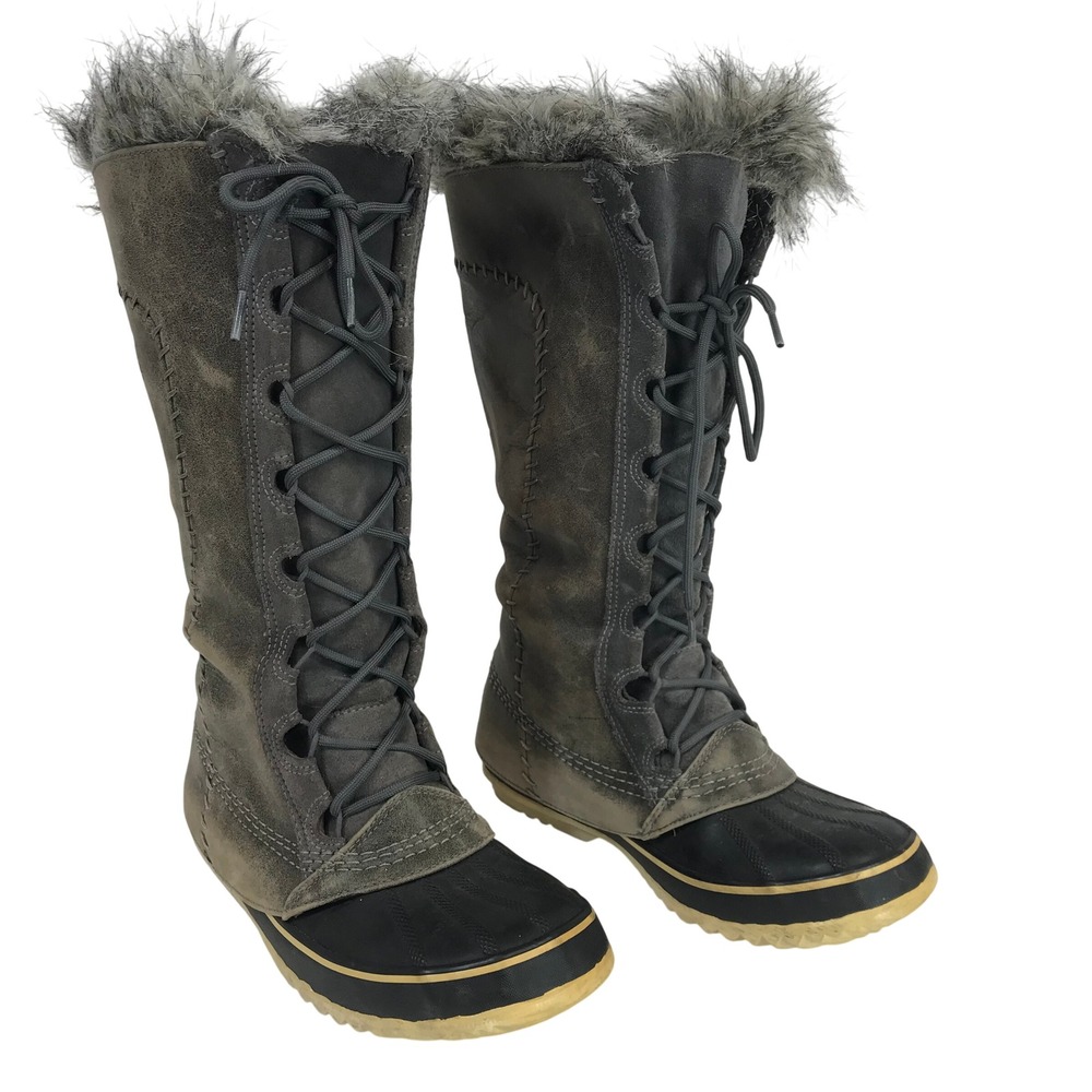 Sorel-Cate The Great Size 9 Women Winter Boot Waterproof Gray Leather NL1642-035
